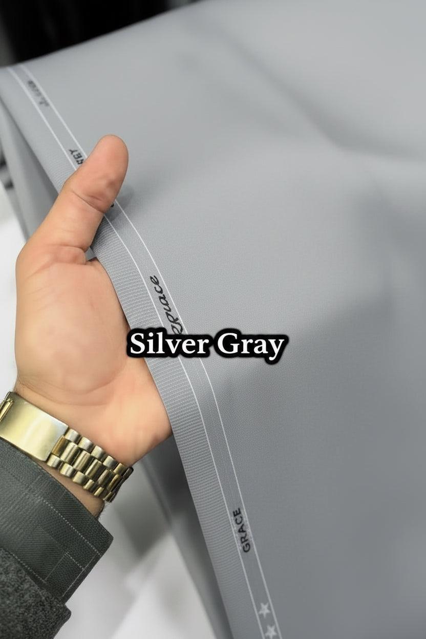 J.MENS PREMIUM UNSTICHED WASH&WEAR {SILVER GRAY )