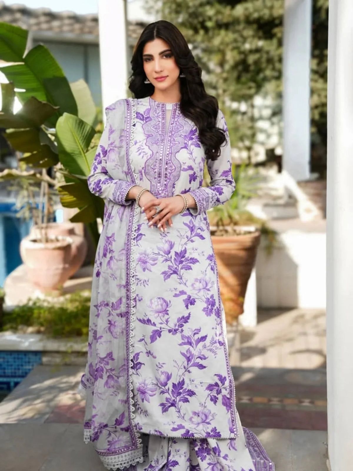ANEELAS  UNSTICHED LAWN 3pc