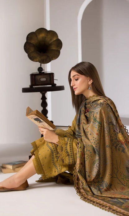 SOBIYA NAZIR-HEAVY EMBROIDERED DHANAK  UNSTICHED 3PC (WA-654)