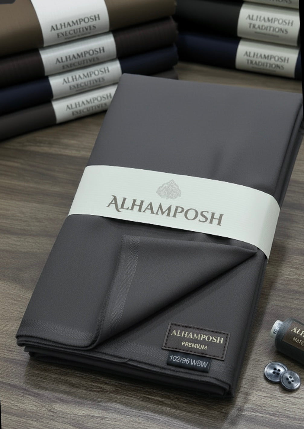 UNSTICHED MENS PREMIUM SUITE ALHAMPOSH SP 
(Smoke gray)