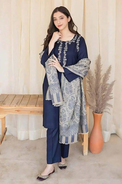 ASLING-DHANK EMBROIDERD UNSTICH 3pc(WA-465)