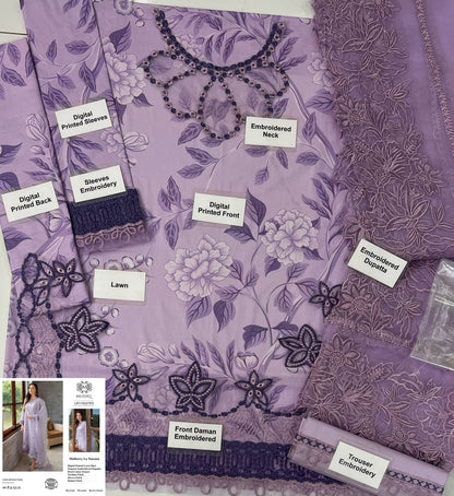 MUSHQ-MULBERRY PURPLE-PRINTED EMBROIDERED LAWN UNSTICHED 3PC (SL-1855)