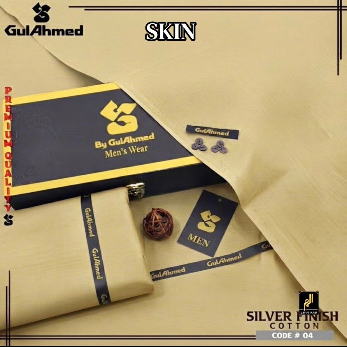 GULAHMED  UNSTICHED MENS PREMIUM COTTON (SKIN )